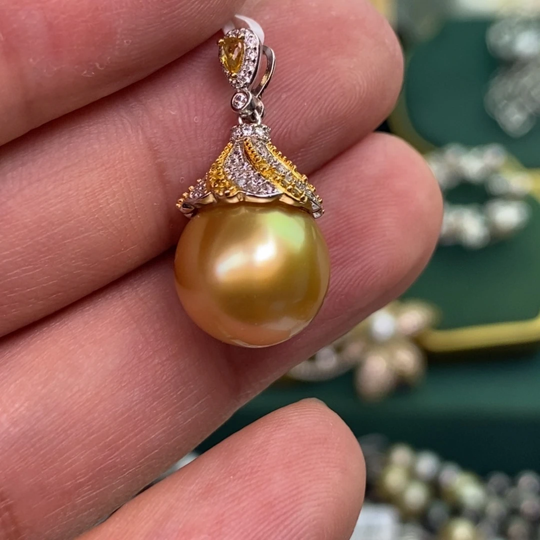 颈饰银S925镶嵌海水珍珠