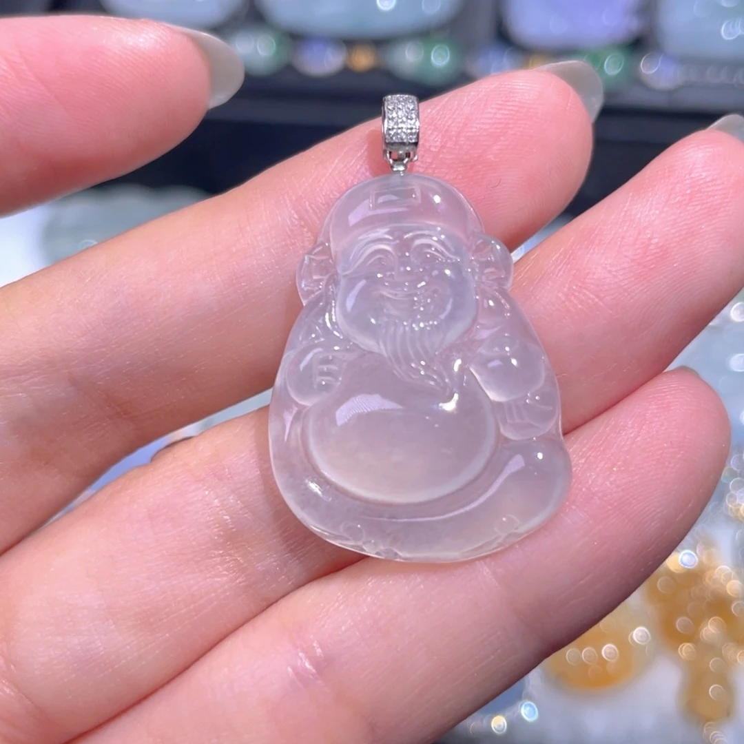 颈饰18K金镶嵌翡翠翡翠