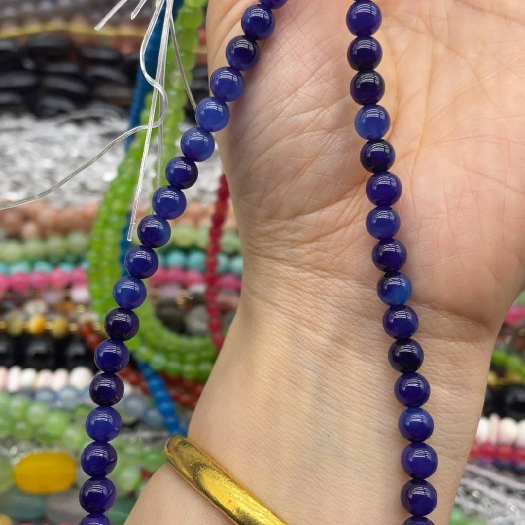 玛瑙/玉髓珠宝半成品未镶嵌巴西玛瑙6mm一条