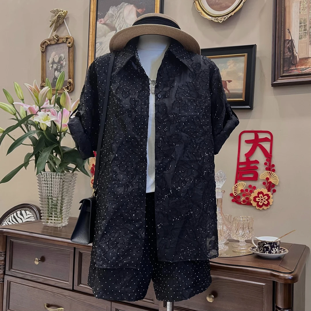 LMXPPJ【黑白满天星】2025新款ins风网红时尚休闲宽松衬衫MX1252