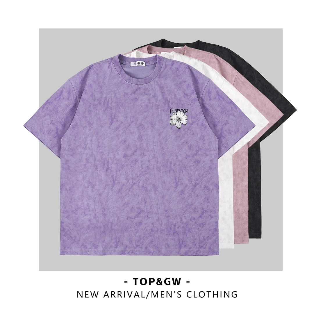 短袖印花凉感透气防晒速干轻薄上衣扎染夏季短袖8518