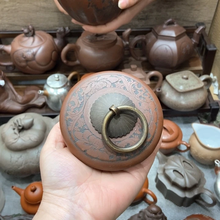 紫砂茶壶福***雕紫砂紫砂