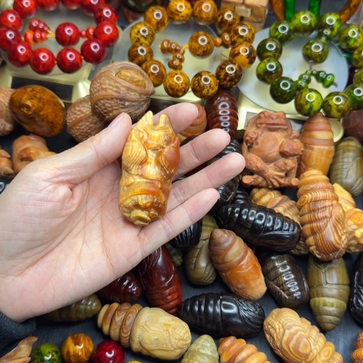 松木琥珀木文玩手串