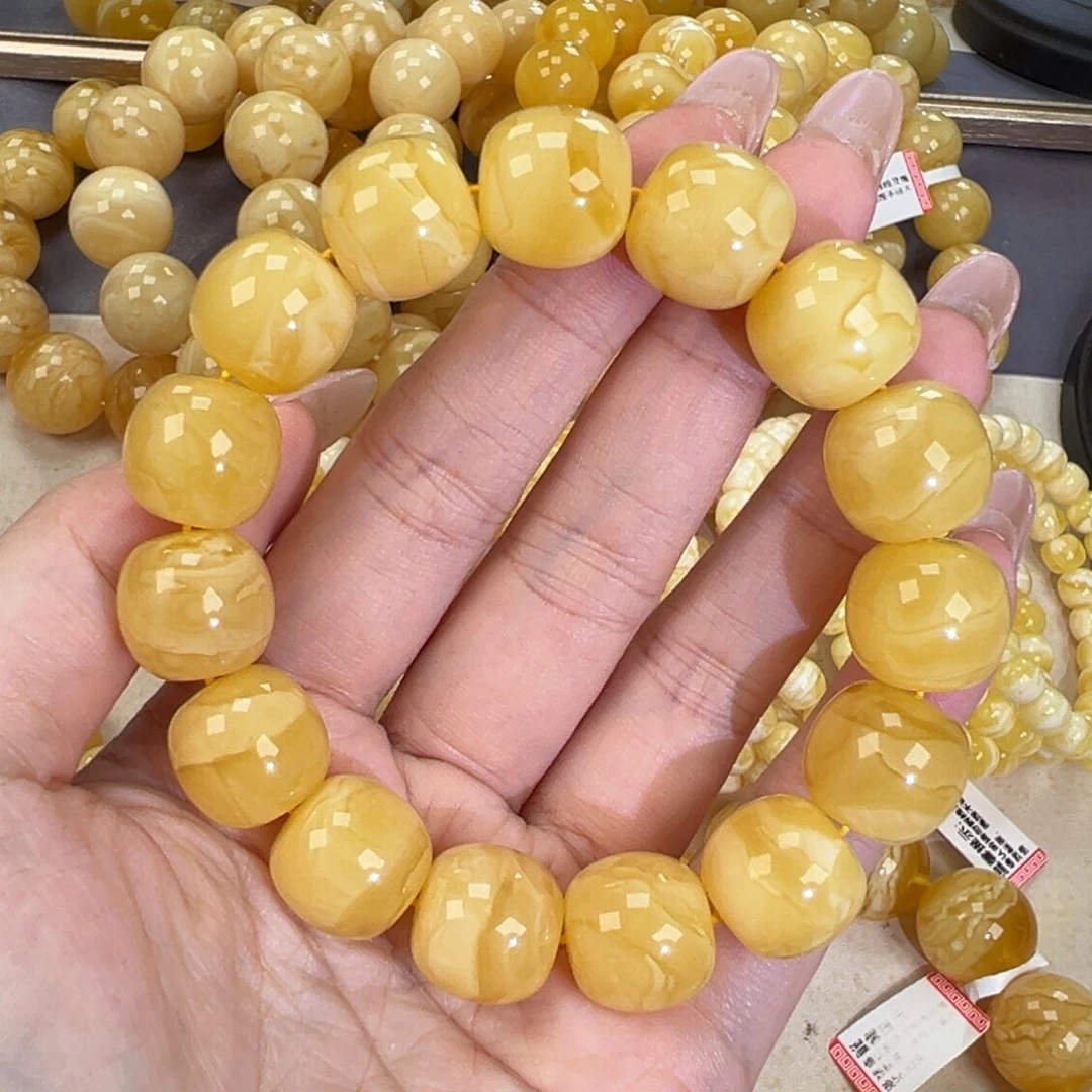 琥珀未镶嵌手链30.6高桩