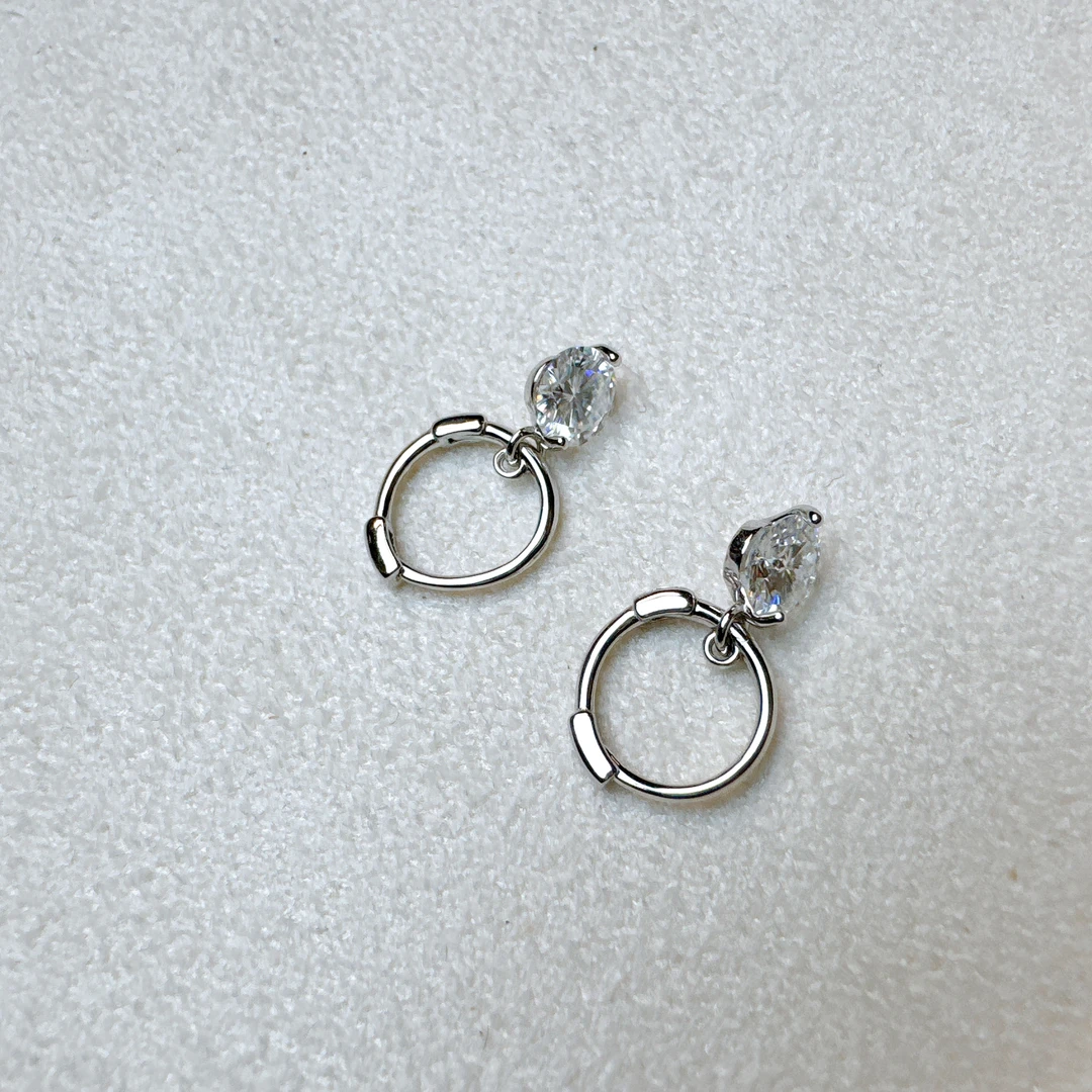 925银莫桑石耳饰 【雨桐轻奢饰品】设计款耳环YT02198