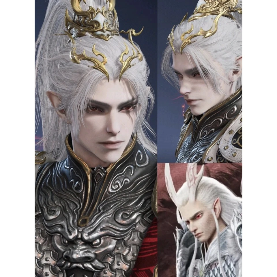 国服端游 永劫无间捏脸数据包男脸型 岳山 敖光龙爹仿捏 帅气