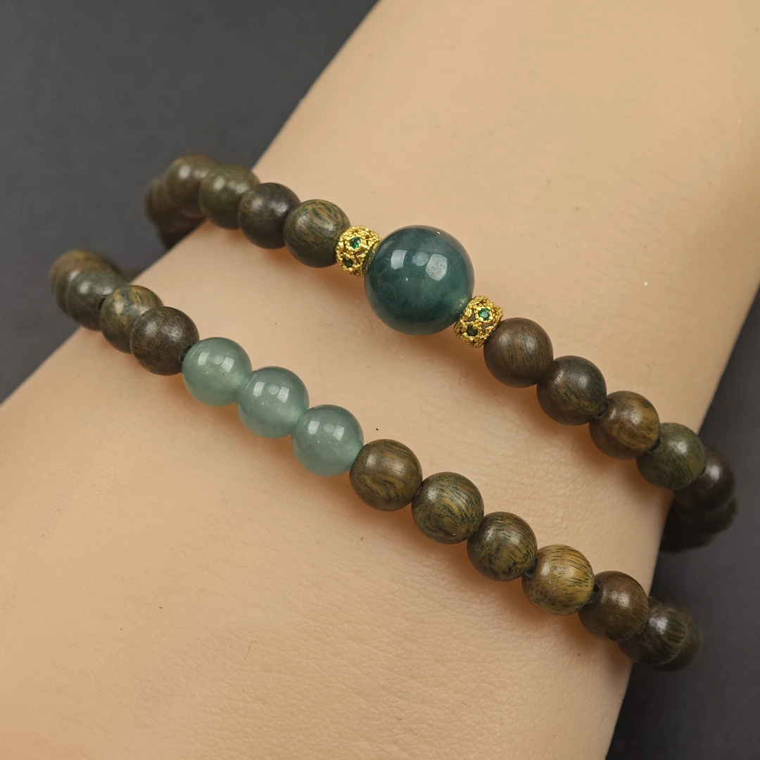 贝加尔湖的冬·6mm阿根廷绿檀木手链 女款绿檀手串 SJ247