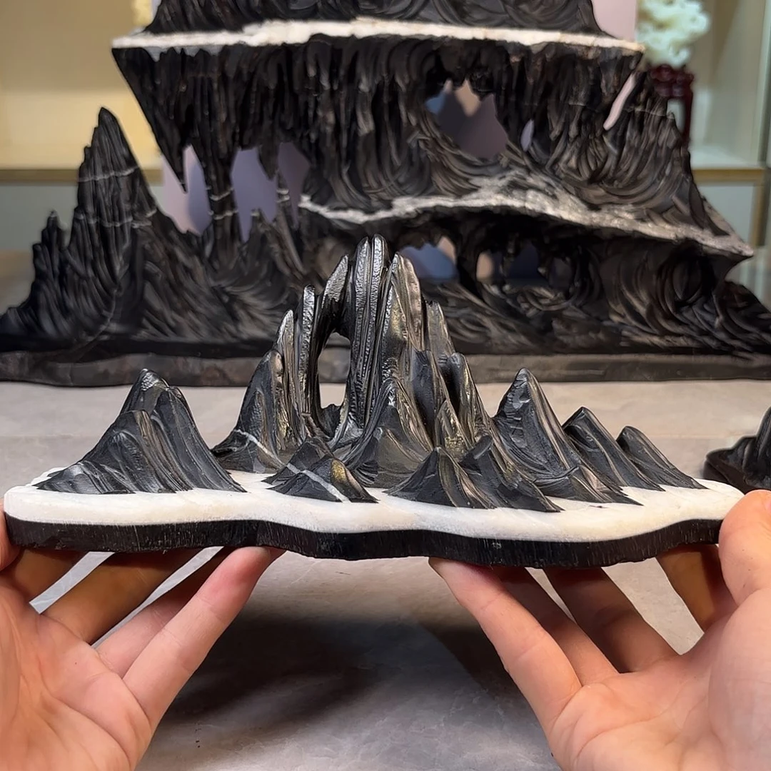 骑***者灵璧石手工雕刻奇石摆件