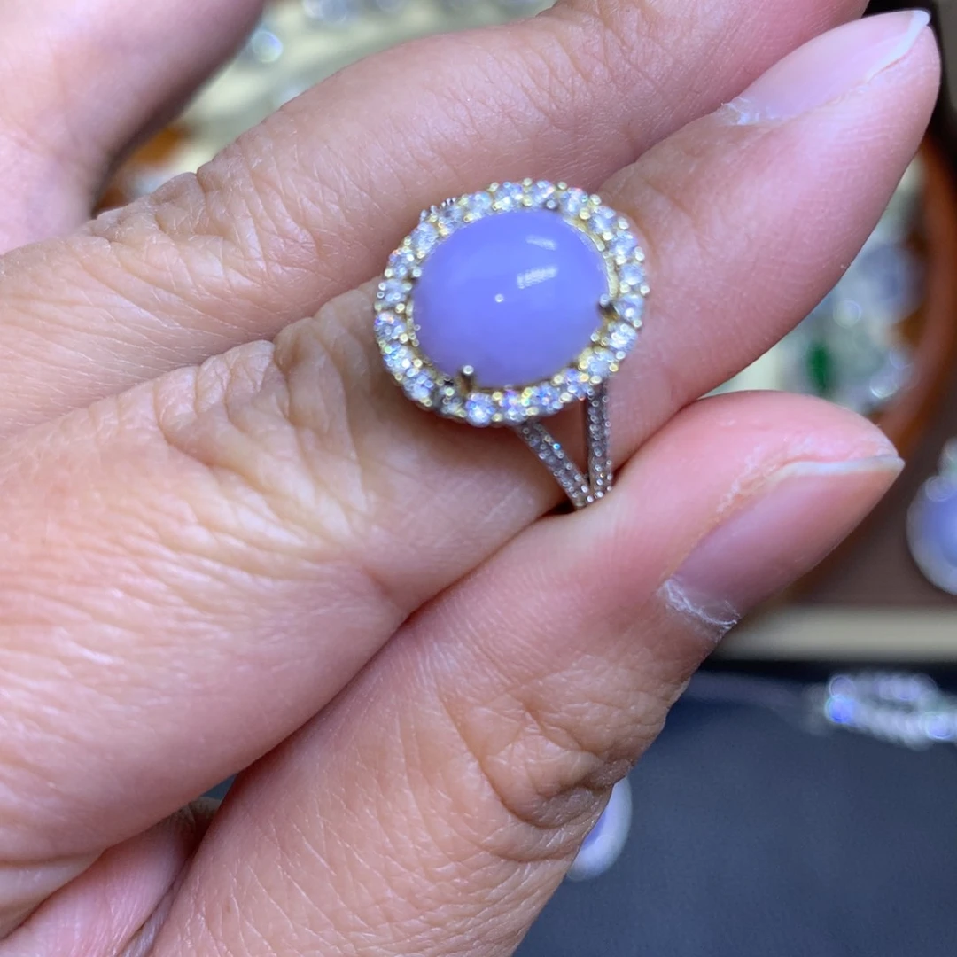翡翠颈饰银S925镶嵌翡翠吊坠