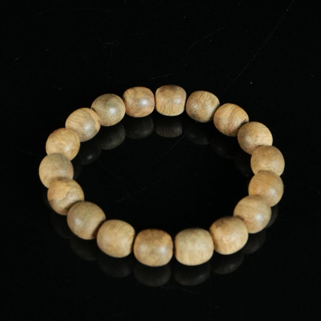 1874 文莱树心油蛇皮纹老料沉香桶珠 1.05x1.1cm  7.49g