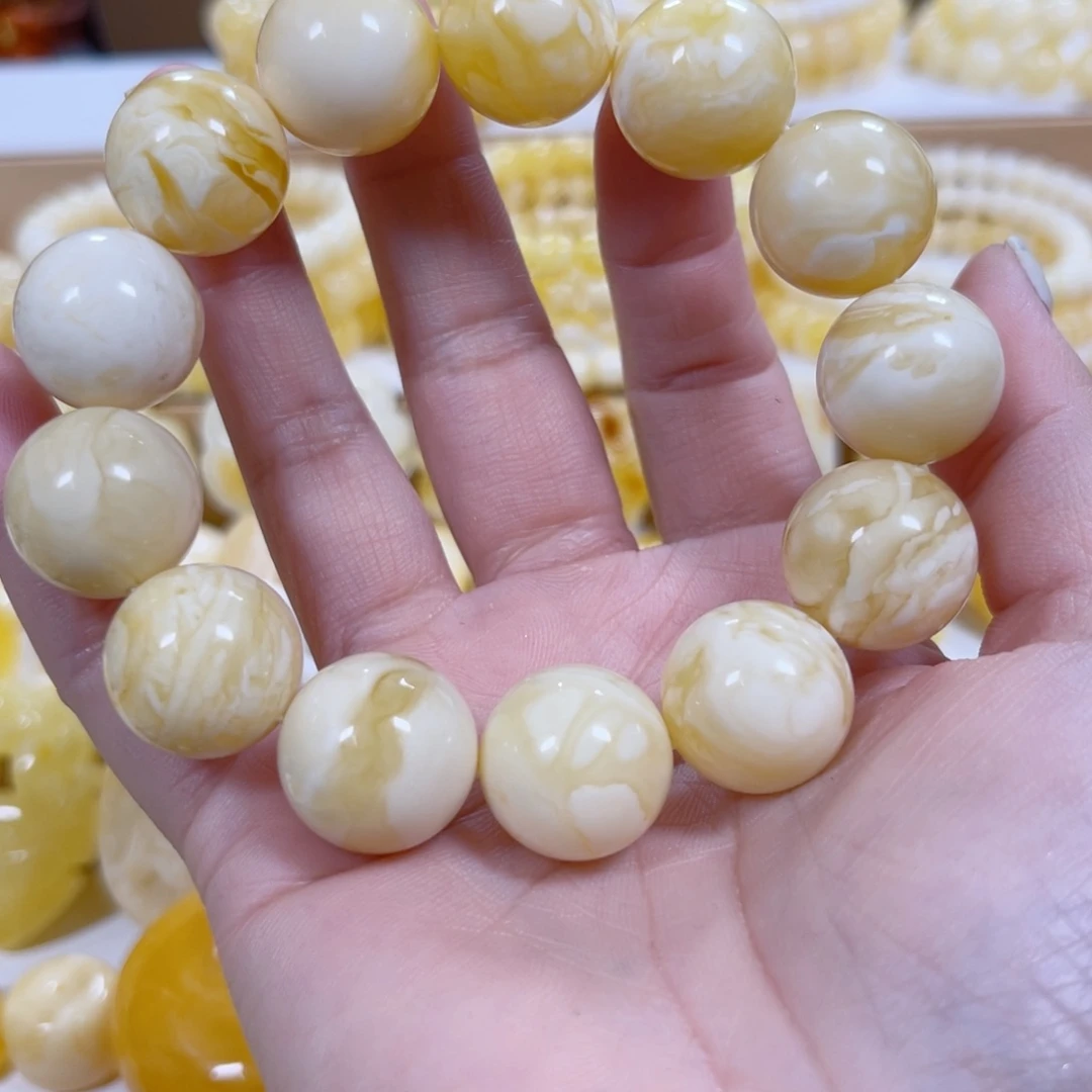 琥珀颈饰未镶嵌天然蜜蜡