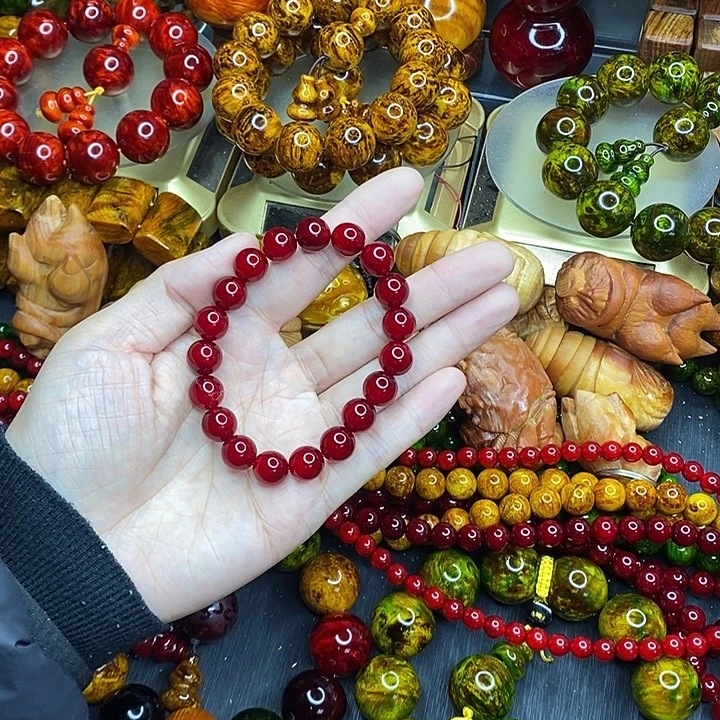 松木琥珀木文玩手串