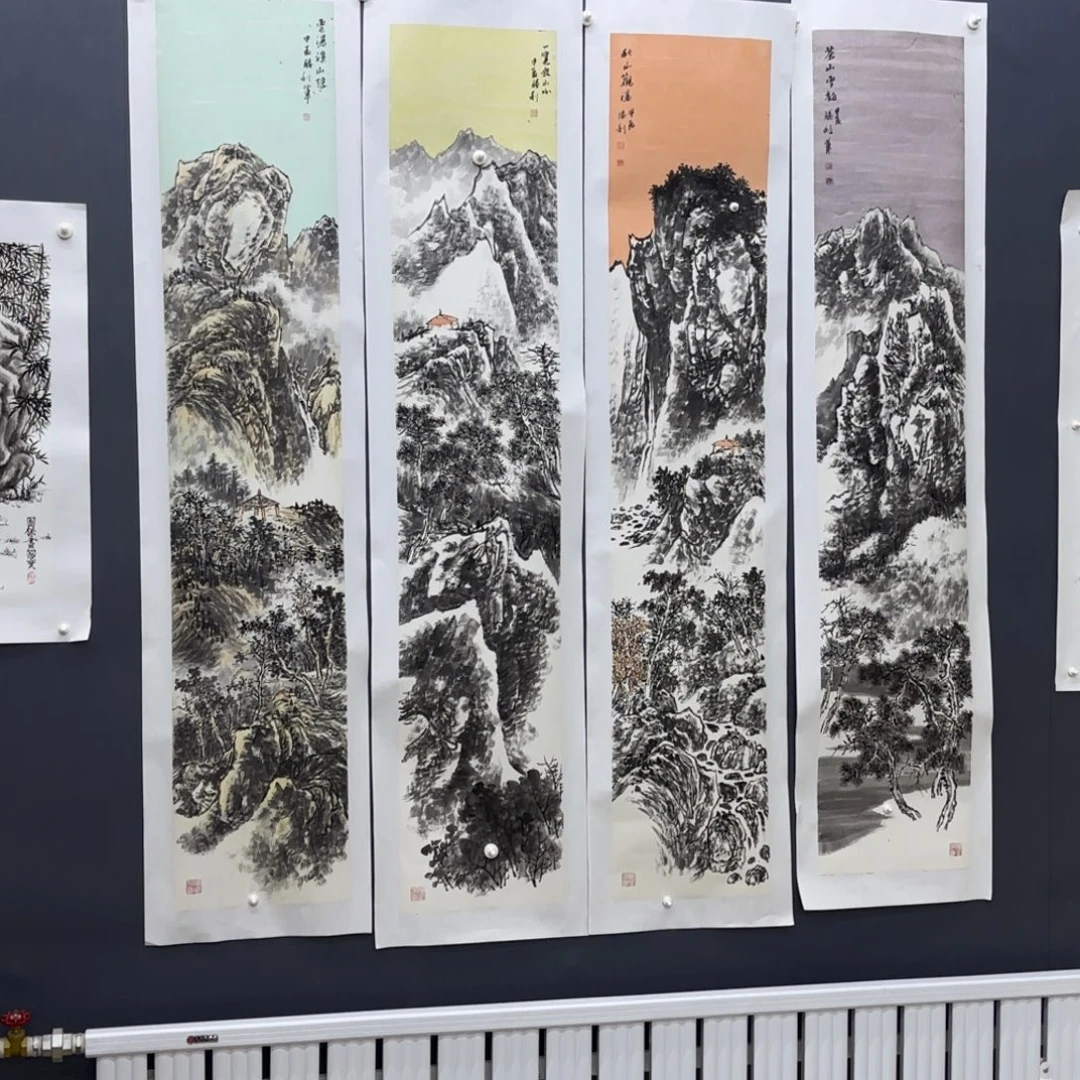 国画隋胜利四条屏艺
