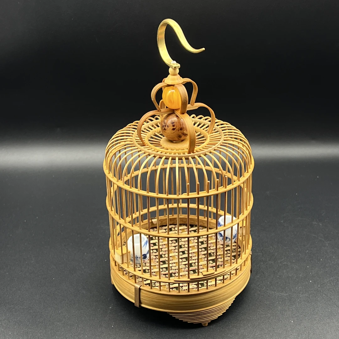 金丝竹 尺寸宽10总高20厘米 馒头顶竹扎嘴蝈蝈笼两用