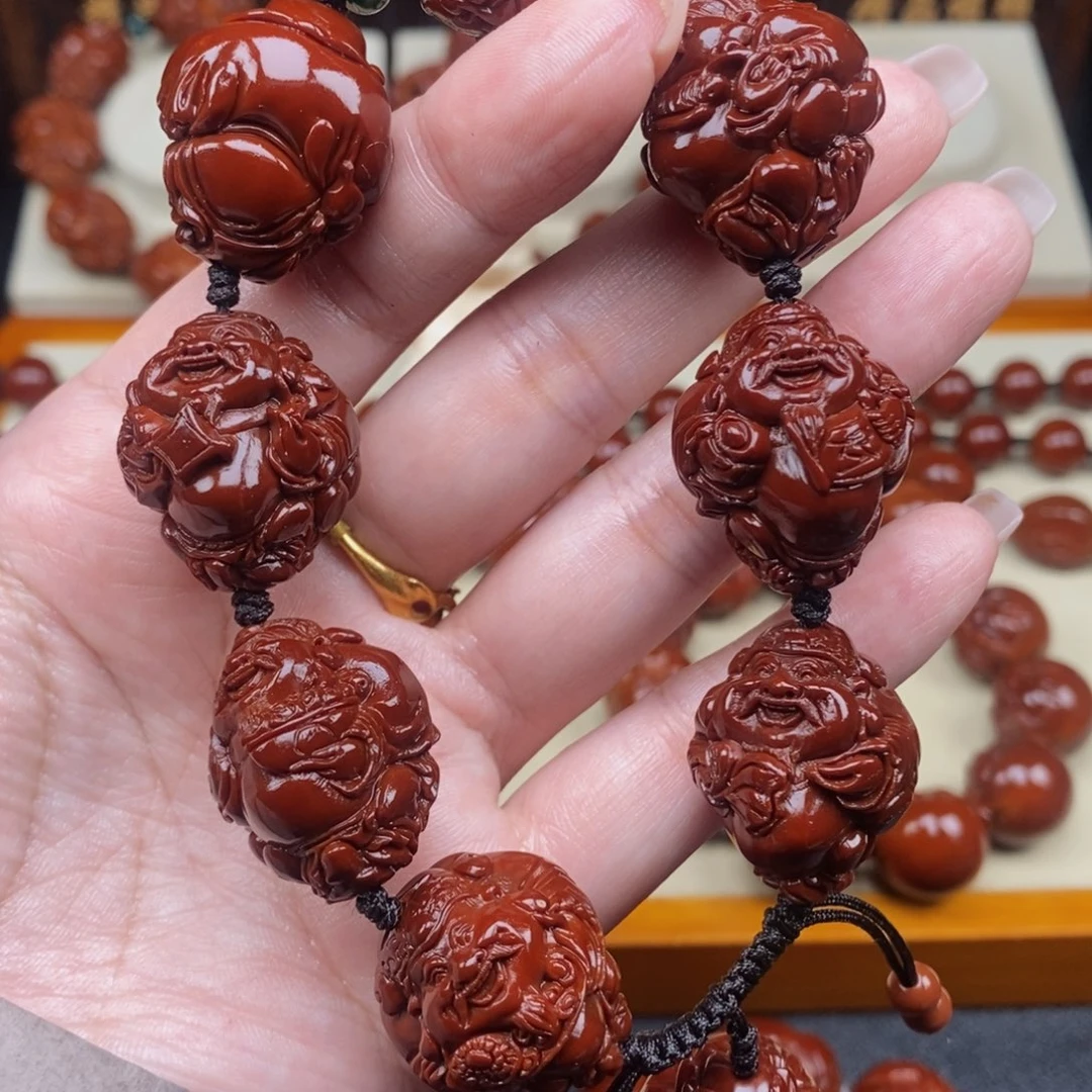 橄榄核吊坠黎**光财神八宝