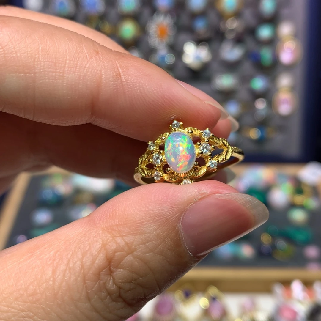 欧泊银S925镶嵌戒指款式