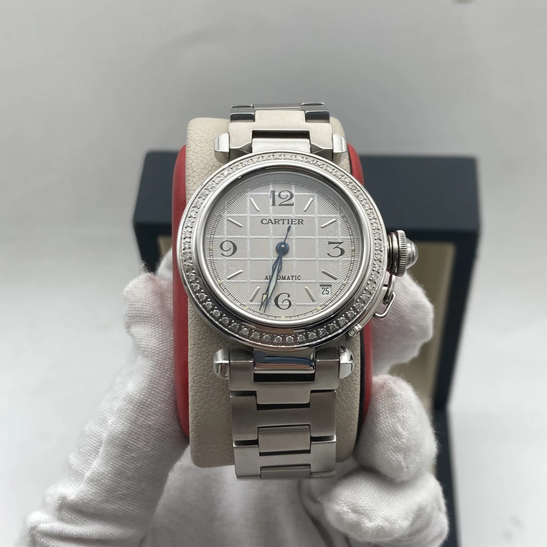 95新 Cartier/卡地亚 35.5mm 卡地亚帕莎 后镶钻自动机械男女腕表