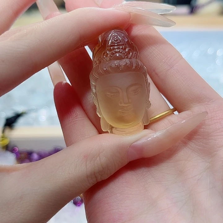 未镶嵌颈饰水晶黄水晶雕刻牌