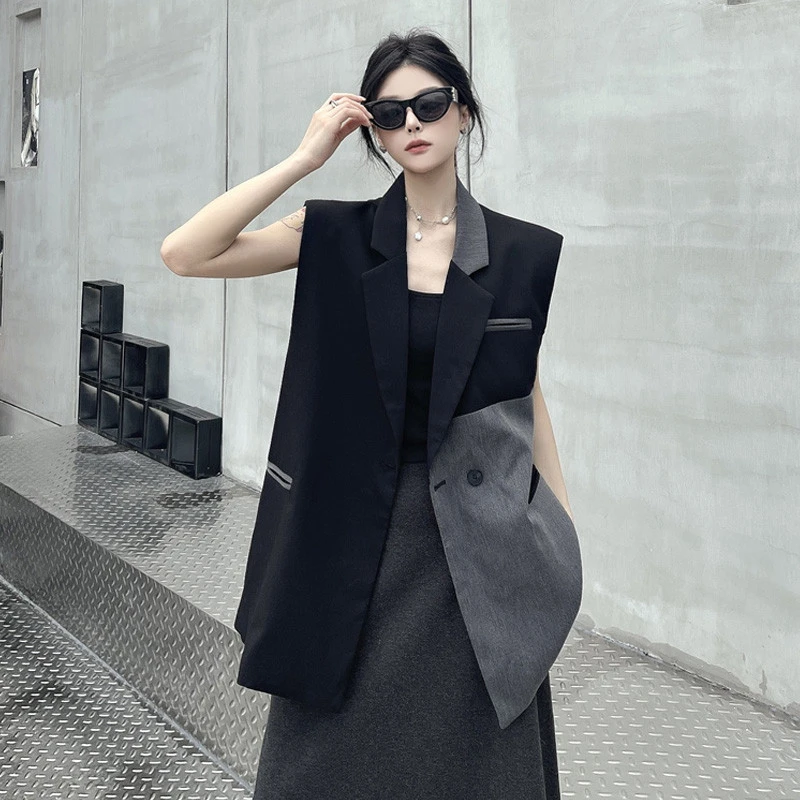 酷飒拽姐西装马甲女夏高级感时髦洋气宽松慵懒风时尚炸街独特漂亮