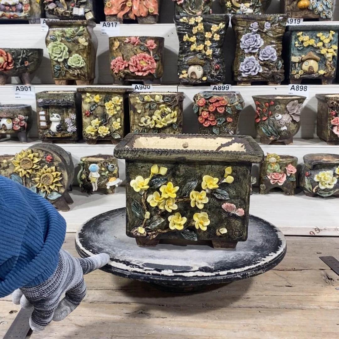 红陶青藤花器多肉花盆