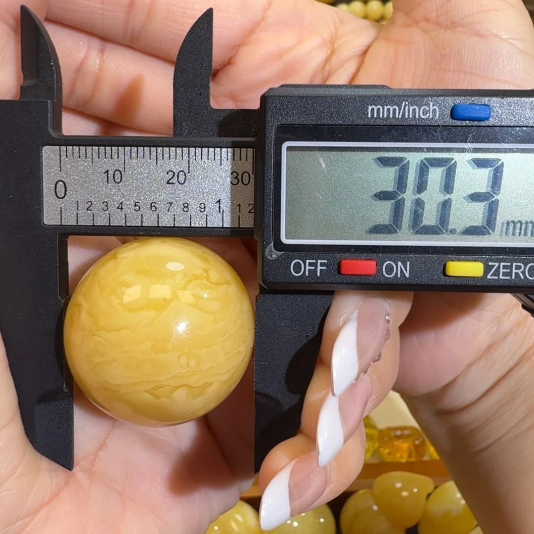阿***呀琥珀未镶嵌珠宝奇石花蜡单珠15.7