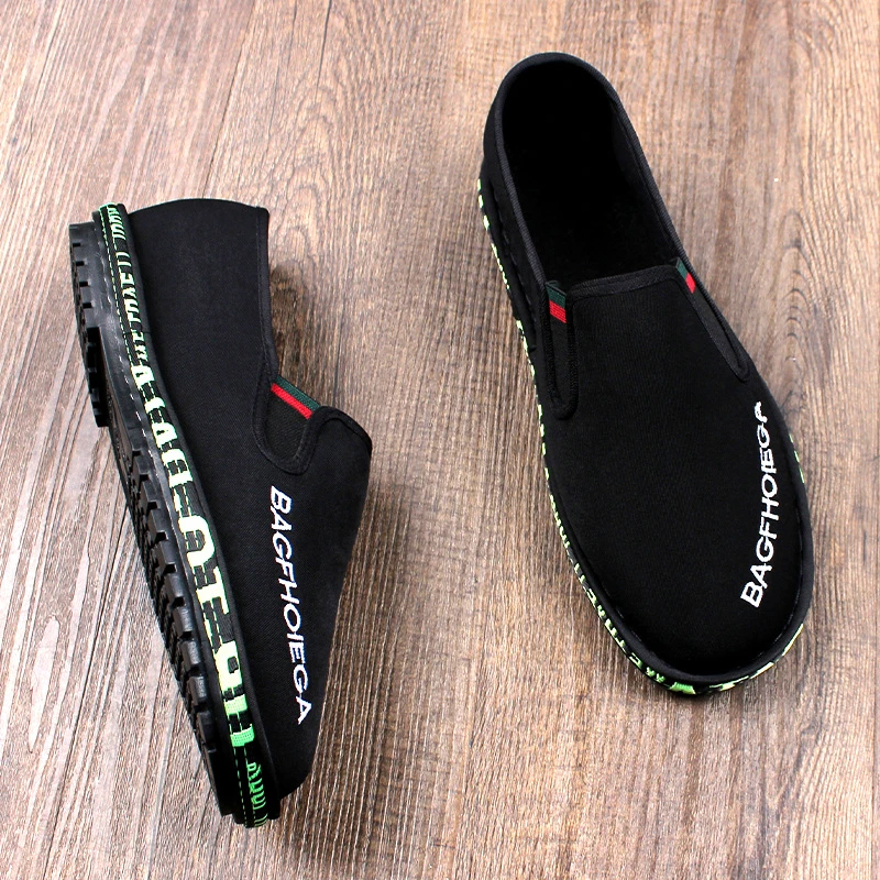 冬季新款加绒保暖老北京布鞋男一脚蹬耐磨手工软底棉鞋男士二棉布