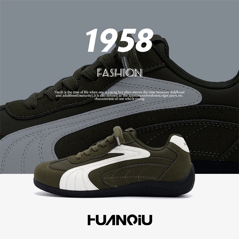 环球设计感赛车鞋2025冬季新款休闲百搭舒适男鞋隐形增高德训鞋子