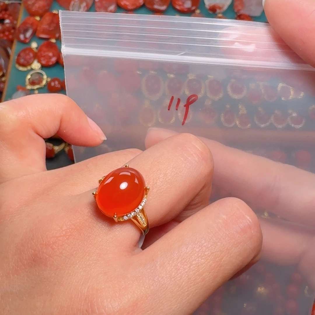 南红玛瑙南红银S925镶嵌