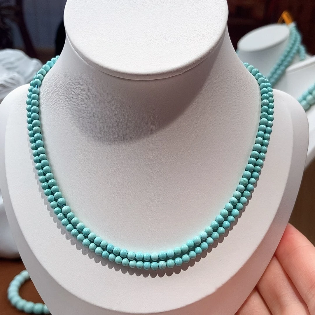 绿松石未镶嵌圆珠108卡3+