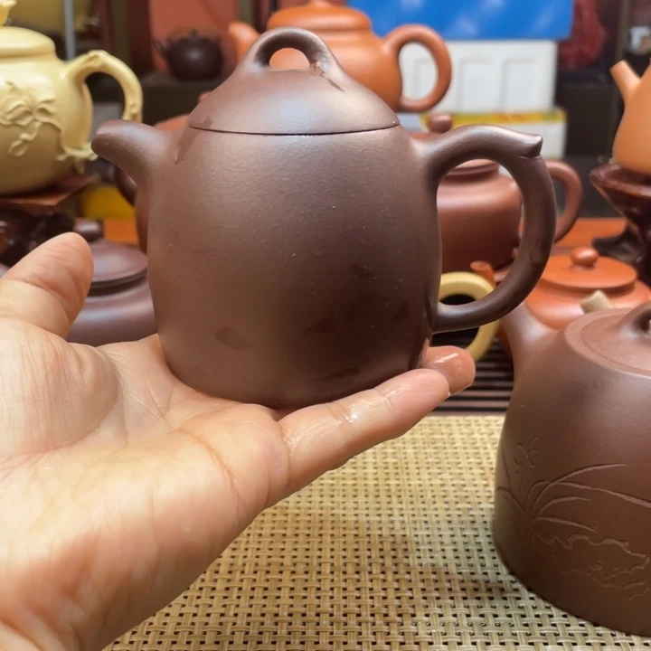 茶壶紫砂长****宿紫泥秦权半手工制作