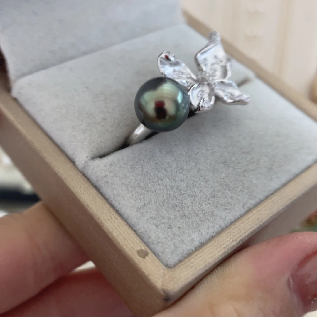 戒指银S925镶嵌海水珍珠T28