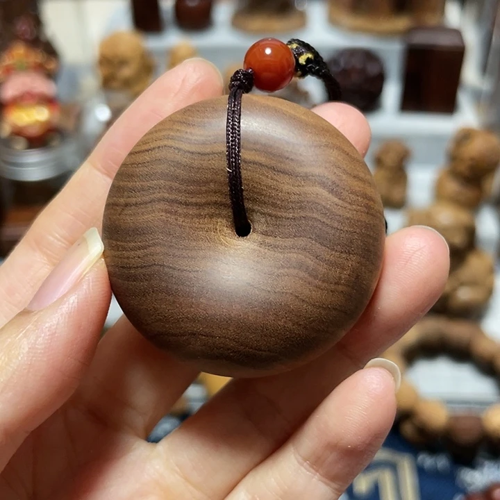 檀香木其他平安扣高货横纹黑肉印度迈索尔老山檀香