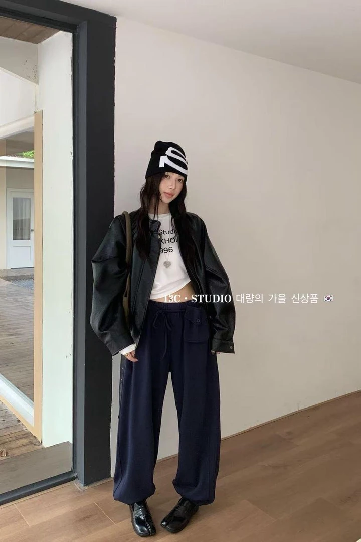 米古古13C # 3520 #新 复古高级感立领夹克皮衣外套（衣长60）