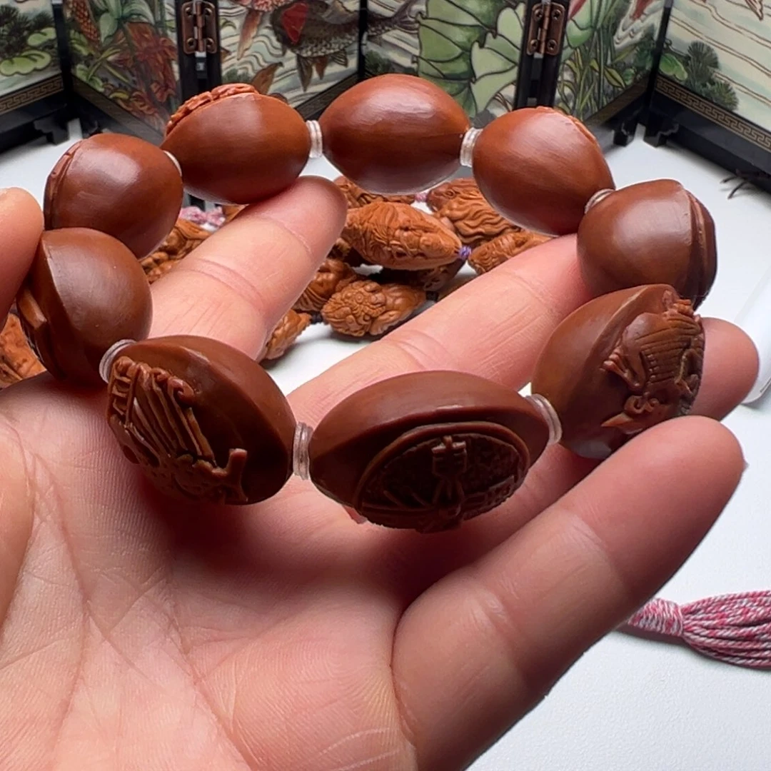 橄榄核手串/手链浮雕四象八卦
