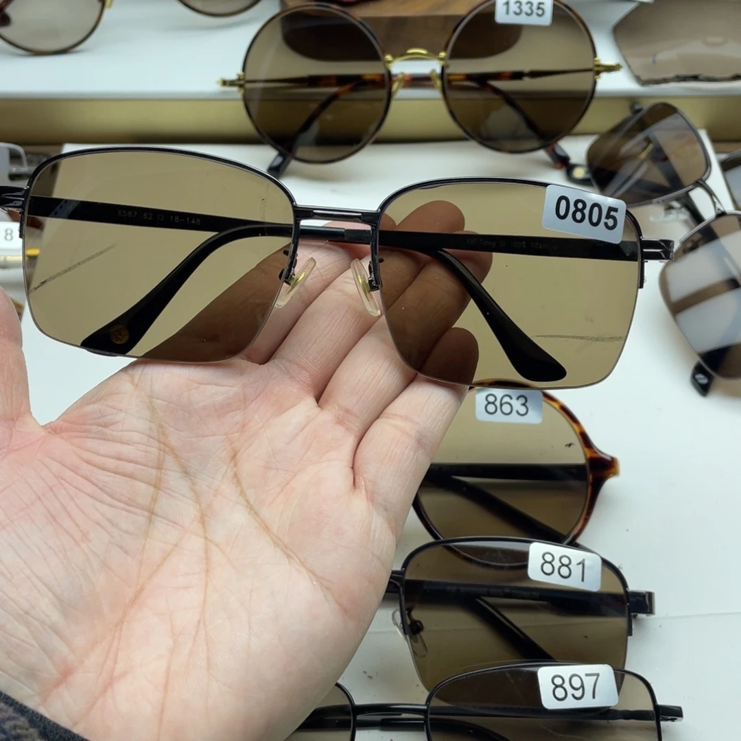 茶水晶半框眼镜 0805