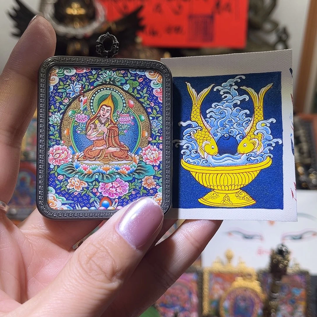 吊坠热贡手绘唐卡
