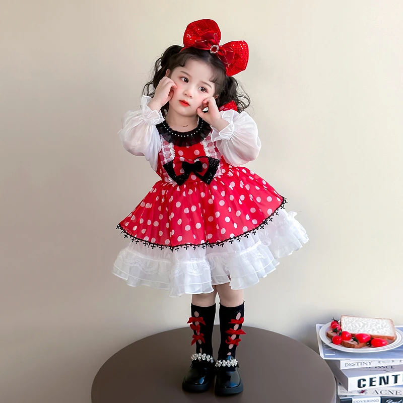 女童洛丽塔连衣裙春装2025新款儿童初春洋气宝宝春季公主裙子米奇