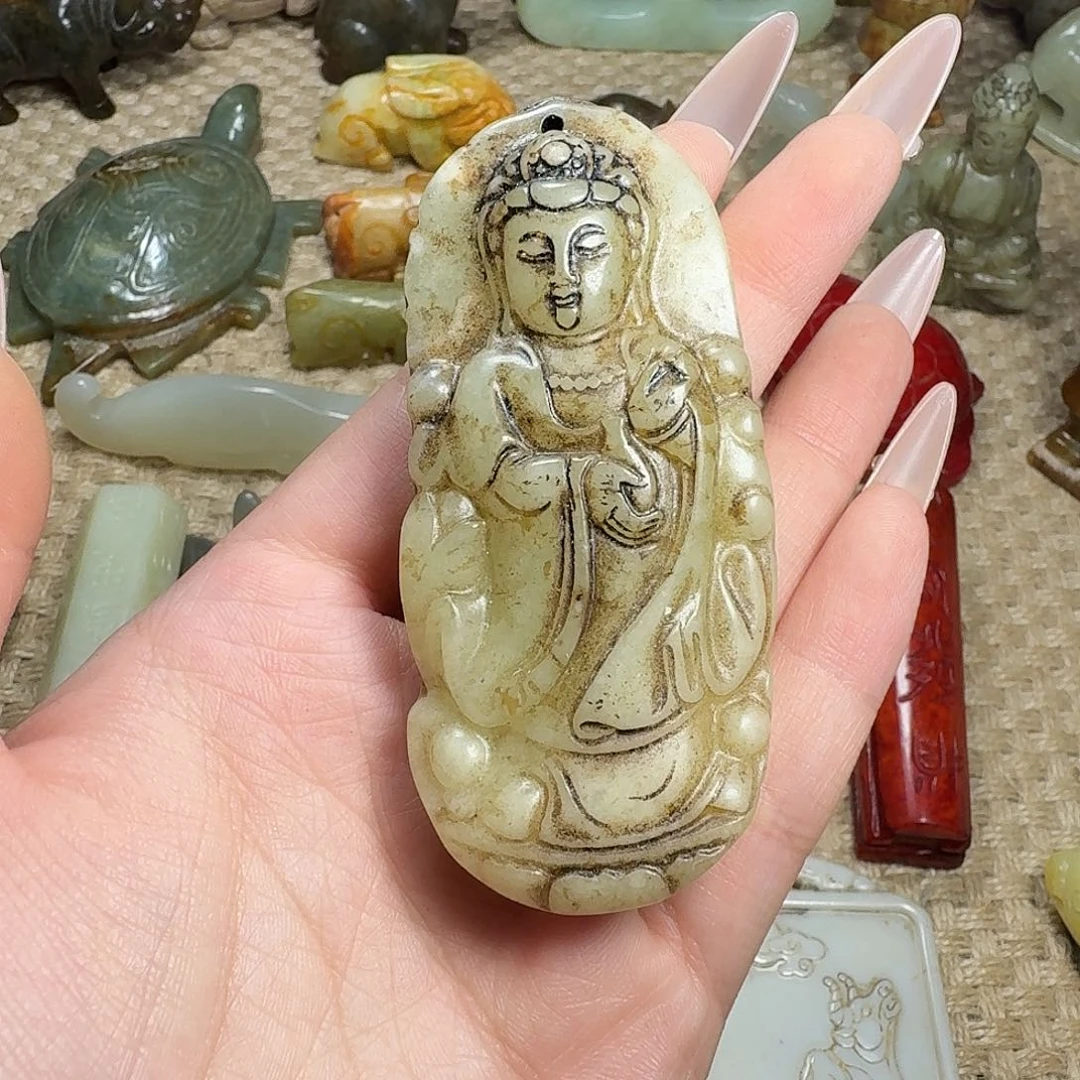 白玉菩提吊坠挂件