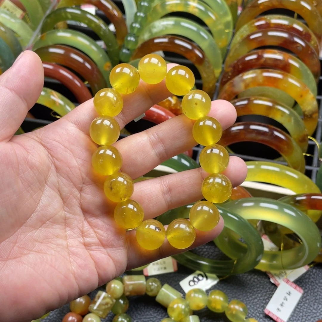 合金蛇纹石玉手链