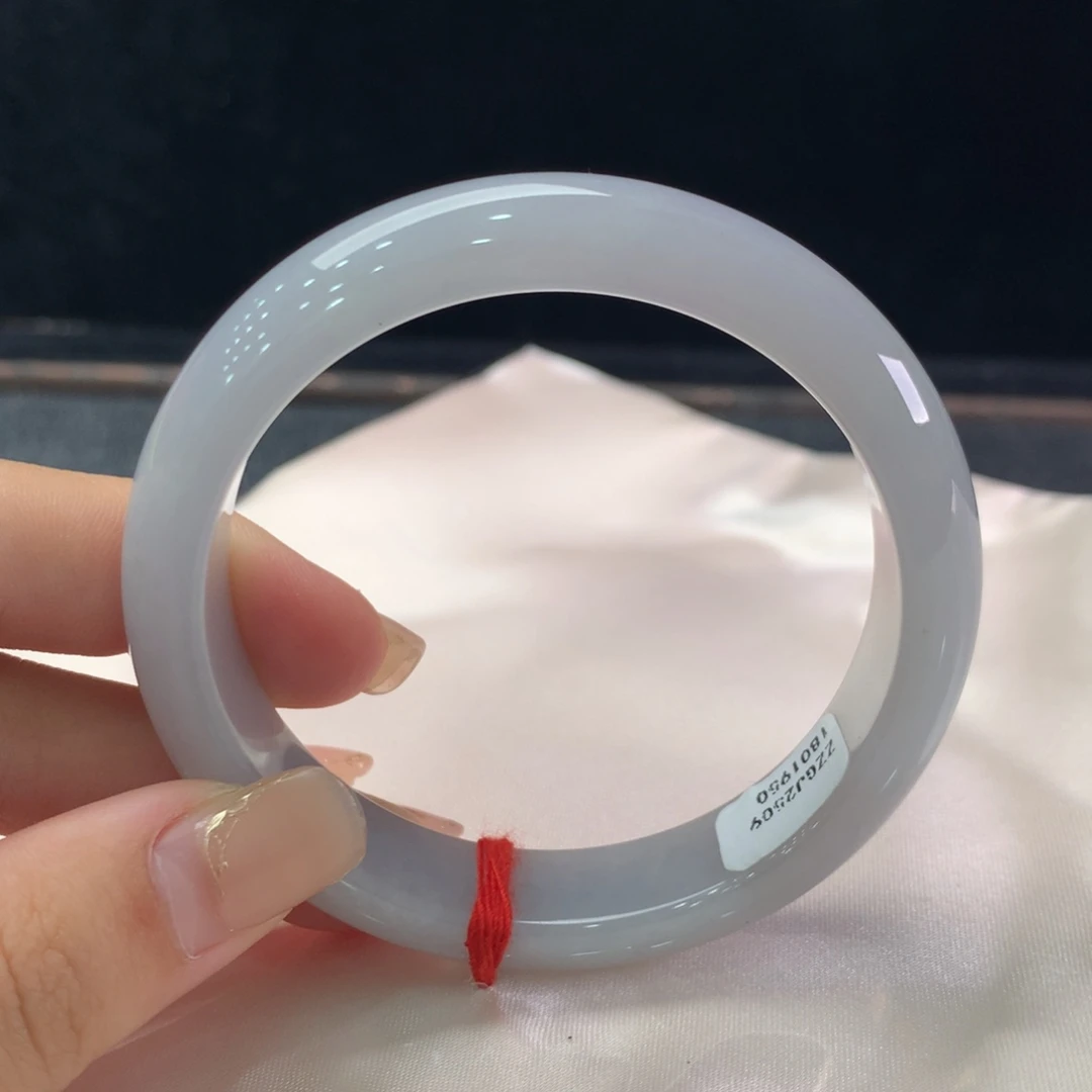 翡翠未镶嵌手镯缅甸A货翡翠 种水紫54 55