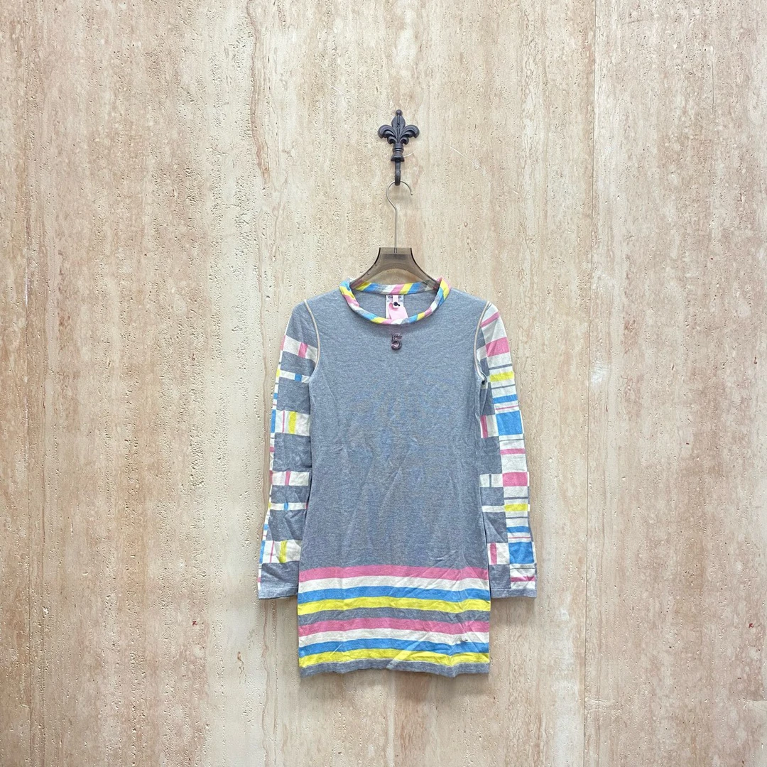 99新 Chanel/香奈儿 Chanel 灰色条纹针织连衣裙/36码/99新/31626