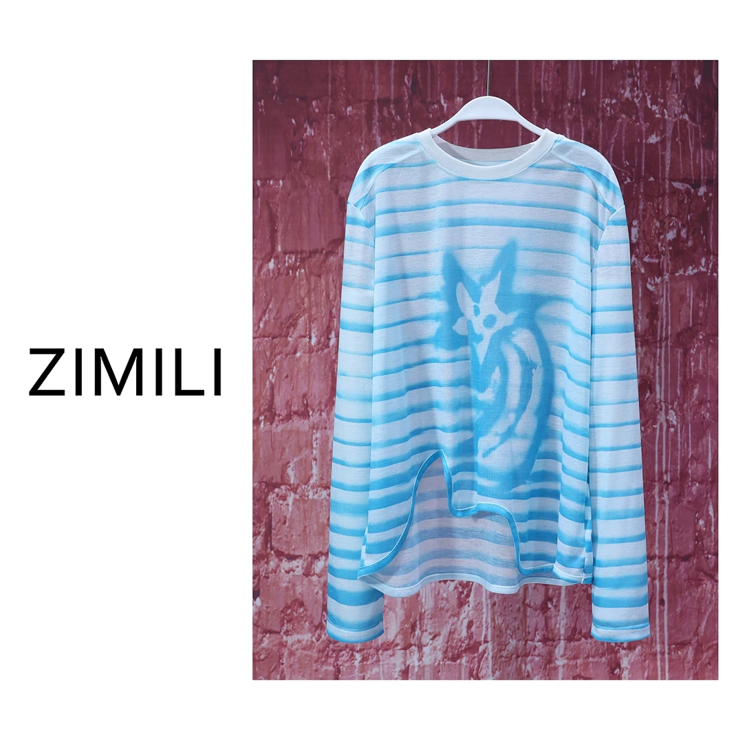 【亮哥女装】2025《浪纹绫》蓝白条纹防晒衣7712