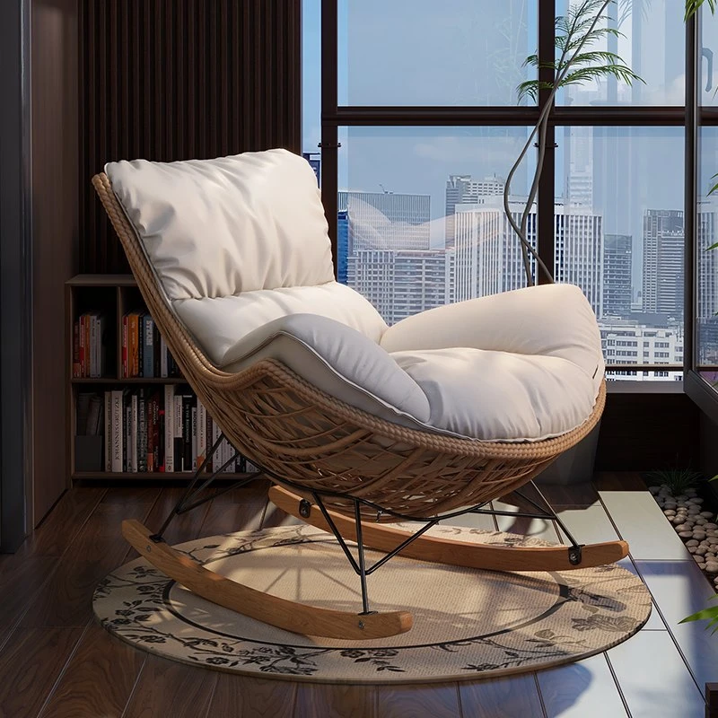 摇摇椅藤编躺椅客厅家用摇椅成人可睡觉阳台休闲椅子懒人沙发可躺