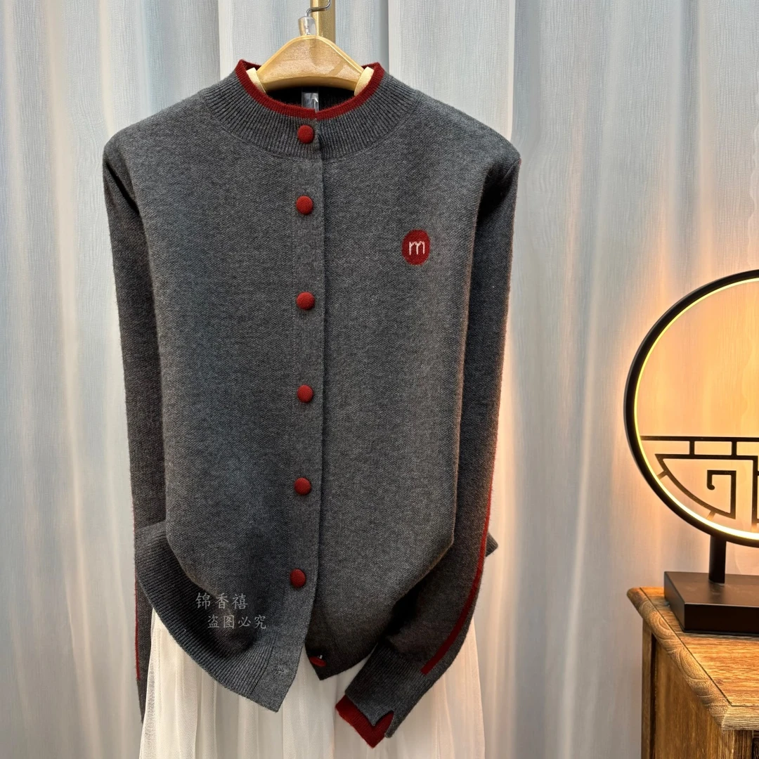 【V687双层袖miu系】欧货轻奢百搭显瘦针织衫开衫毛衣外套