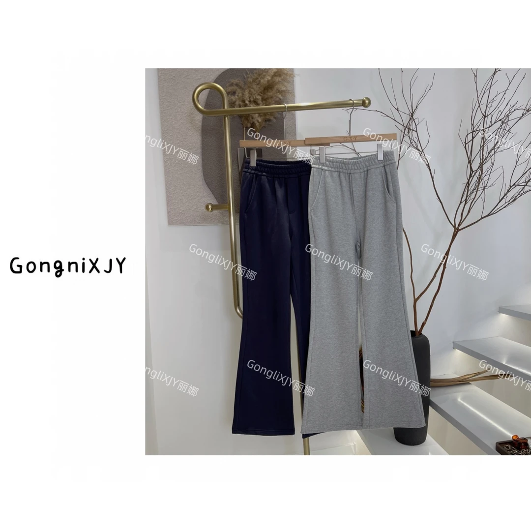 【LINA·GXY】韩系简约松紧腰微喇显瘦休闲裤
