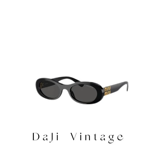 99新 MIU MIU/缪缪 大吉中古/Miumiu缪缪黑金猫眼墨镜