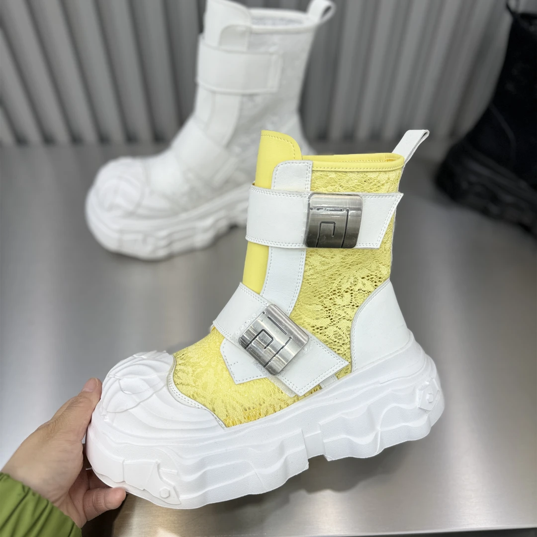 溶解鞋女款短靴休闲单网潮流厚底夏款016