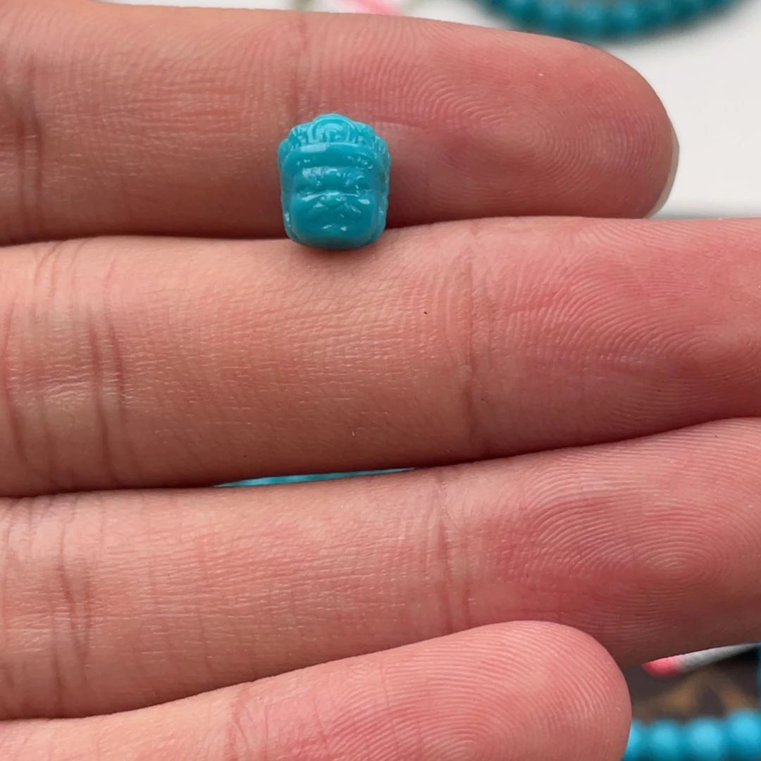 绿松石合金挂件黄财神雕件