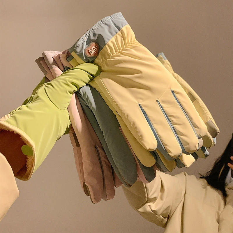 可爱骑行骑车手套女冬季保暖防寒加绒加厚户外滑雪防风防寒新款LX