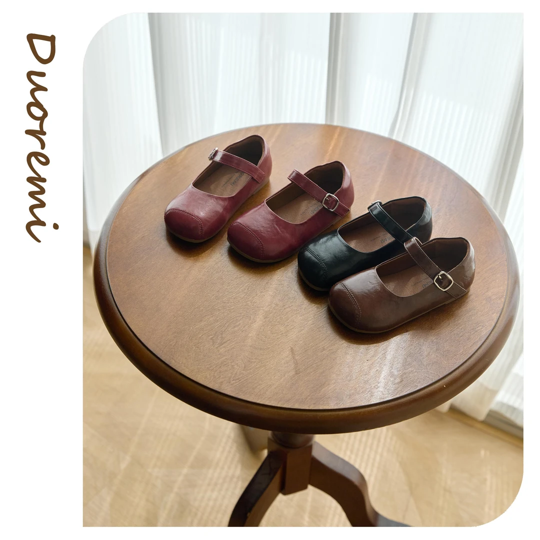 Duoremi真正的广州纯手鞋25aw01儿童鞋女童牛皮鞋儿童公主鞋浅口